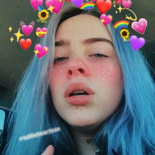 menina, billy avery, billie eilish, hot billie eilish, billy ellish de cabelo azul