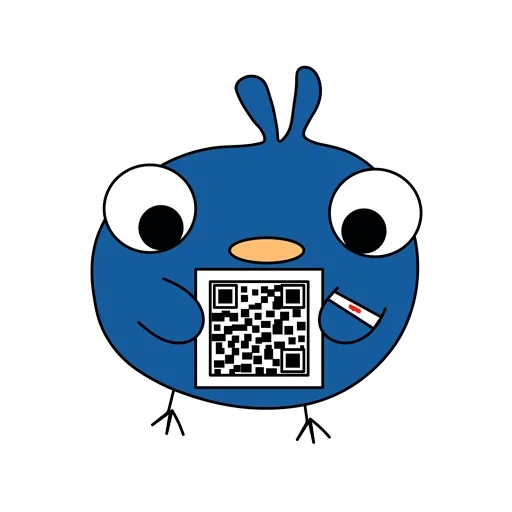 qr код, птичка, птица метрополии, квадратная птица