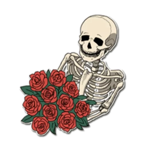 skeleton, skull sticker