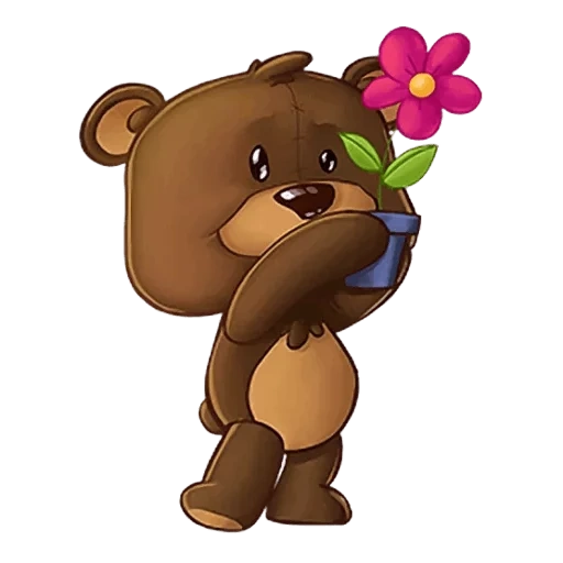 mishki, teddy bear, teddy bear, bear flower, hug brown and white with bears
