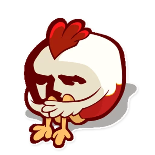 ayam, anak laki-laki, kepala ayam, stikernya adalah ayam