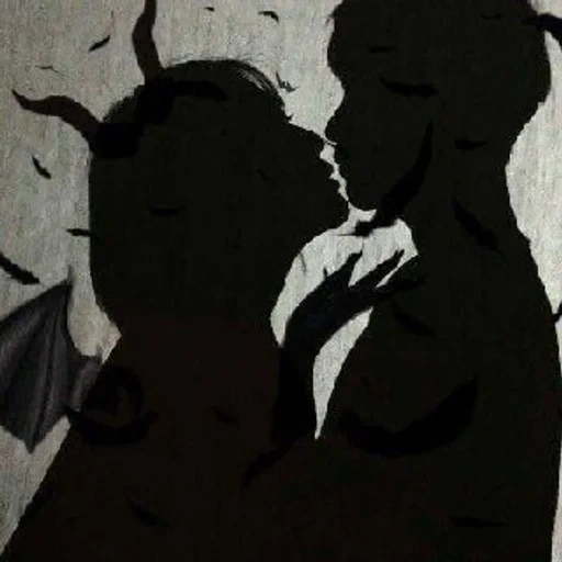 ombre, ال travail, ombre du couple d'art, dessins noirs, image d'ombre de l'amour