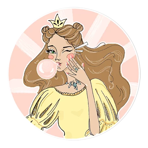girl, princess, illustration, princess belle
