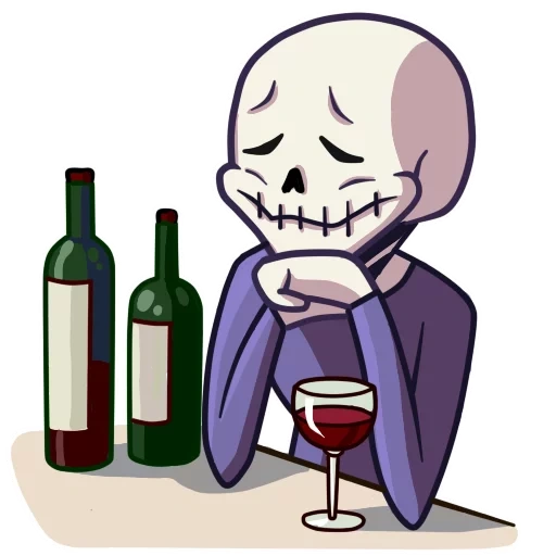 xinshang, sans andertel, sands andertell is asleep, cartoon undertale drunk charm