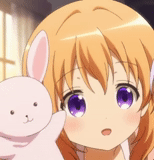 chica de animación, actriz de animación, papel de animación, papel de animación de niña, hizo clic en el conejo gochuumon wa usagi desu ka