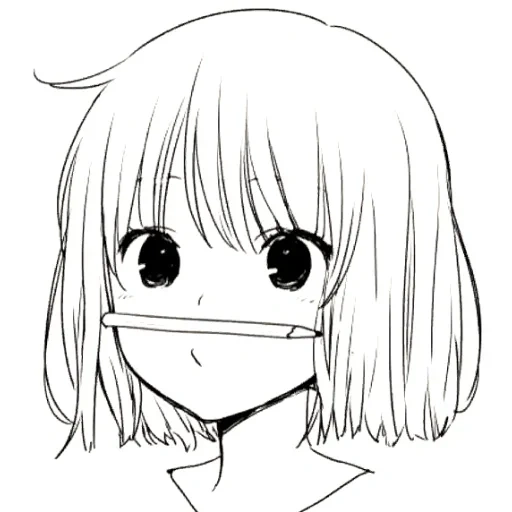 image, pour esquisser l'anime chan, anime chan sketching, dessins d'anime avec un crayon, anime girl kares srisovka