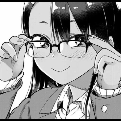imagen, gafas de anime, nagatoro san, no se burle del anime nagatoro san, manga no se burla del nagatoro