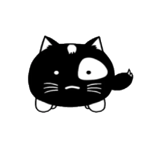 cats, cat vector, le chat noir, chat noir souriant, le visage souriant du chat noir est sap