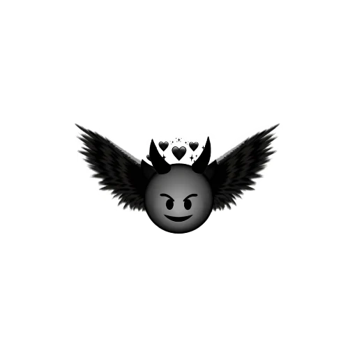 demonio, un juguete, ángel emoji, un ángel terrible, emoji angel demon