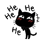 vanila, kucing hitam, animasi, stiker kucing
