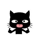 cat, cat black, kuvachapu, animation, black seal smiling face