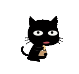 cat black, black cat with smiling face, black cat animation, black cat with smiling face, animated black cat