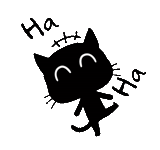 amino group, thread cat, black cat, cat sticker, black cat surprise