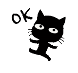 katze, schwarzer kater, katzenaufkleber, die schwarze katze ist überrascht, animierte schwarze katze