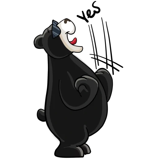 oso negro, oso de dibujos animados, estilo de dibujos animados de oso negro