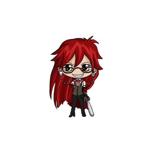 ikan buntal berdinding merah, grayer satcliffe chibi, diablo butler red cliff hangat, dark butler grayer sacliffe, dark butler grayer saccliffe chibi