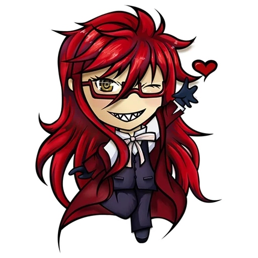 grell, grell chibi, grell sutcliff chibi, grell dark butler, butler dark butler grell sutcliffe