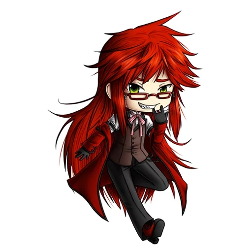 grell chibi, grell sutcliff chibi, dark butler grell, butler dark butler grell sutcliffe, dark butler grell sutcliff chibi