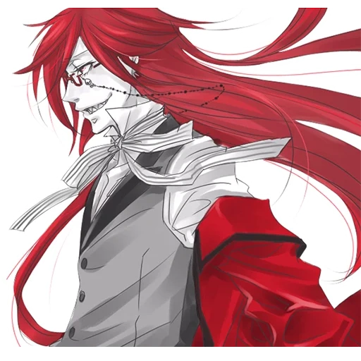 grell sutcliffe, grell sutcliff render, grell dark butler, astetica rossa grell sutcliffe, butler dark butler grell sutcliffe