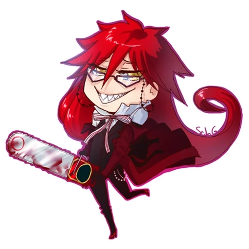 grell, grell chibi, grell sutcliffe, grell sutcliff chibi, butler sombre grell sutcliffe