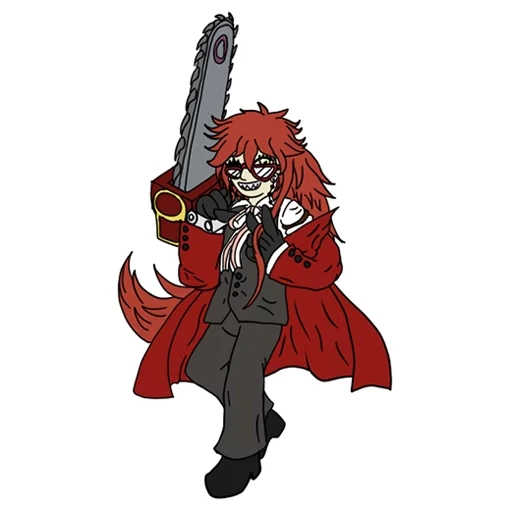 grell, grell chibi, grell sutcliffe, grell sutcliffe death spit, butler sombre grell sutcliffe