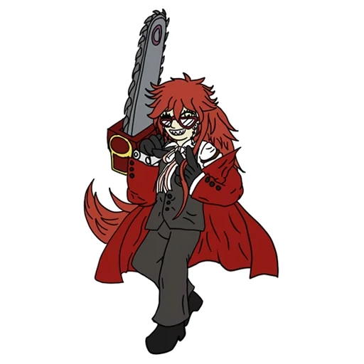 grell, grell chibi, grell sutcliffe, grell sutcliffe death spit, butler dark butler grell sutcliffe