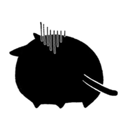 chat noir, icône piggi, la silhouette d'un cochon, modèle de porc, pigger vector graphics