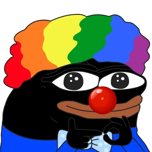 clown pepe, pepe clown, pepega clown, clown pepe khokhol, trauriger pepe clown