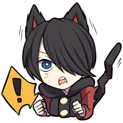 chibi, no chibi, black kitten, chibi characters anime