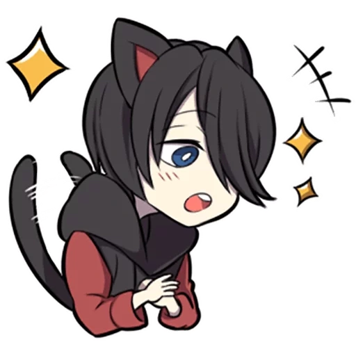 chibi, no chibi, black kitten