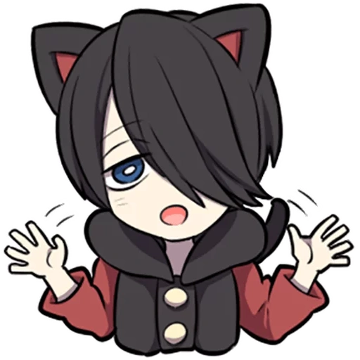 chibi, dentro de chibi, black kitten, personagem de anime