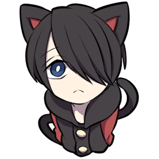 chibi, akabi maso, noko akabi, chibi anime, black kitten