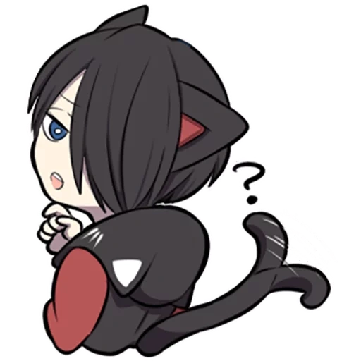 chibi, figura, black kitten, personagem de anime chibi