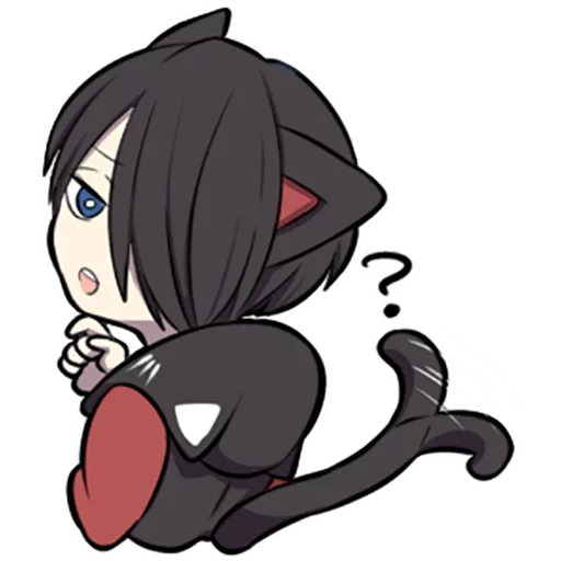 chibi, immagine, gattino nero, anime dei personaggi chibi