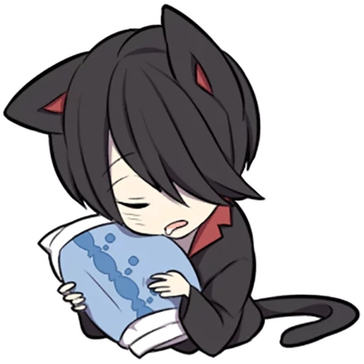 chibi, diagram, black kitten