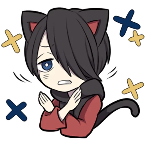 neko, yato chibi, black kitten