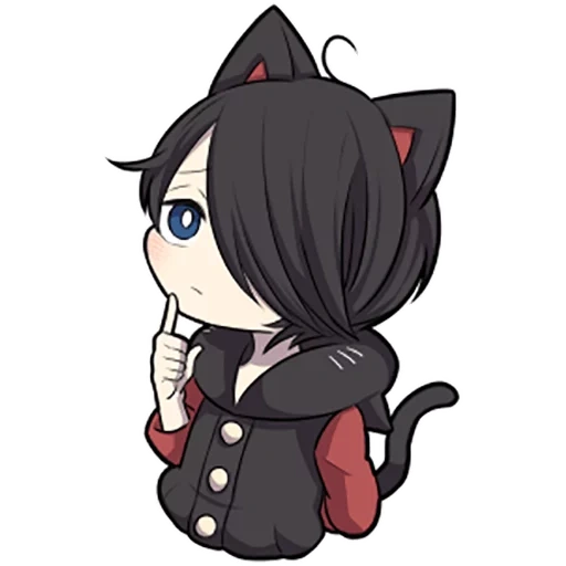 figura, black kitten, personagem de anime chibi