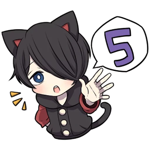 chibi uchiko, black kitten