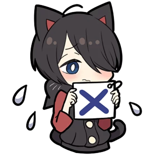 anime, kucing berdinding merah, black kitten