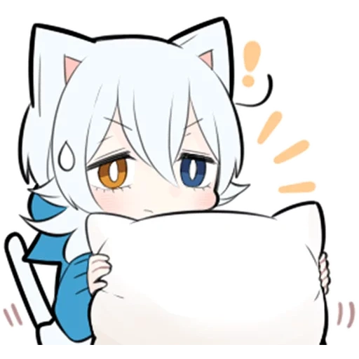shiro neko, seni anime, chibi tomoe, ash kitten, anak kucing putih