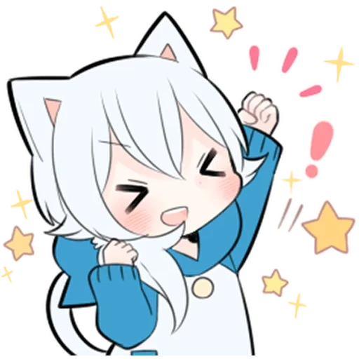 anime, anime 02, chibi beberapa, ash kitten, anak kucing putih