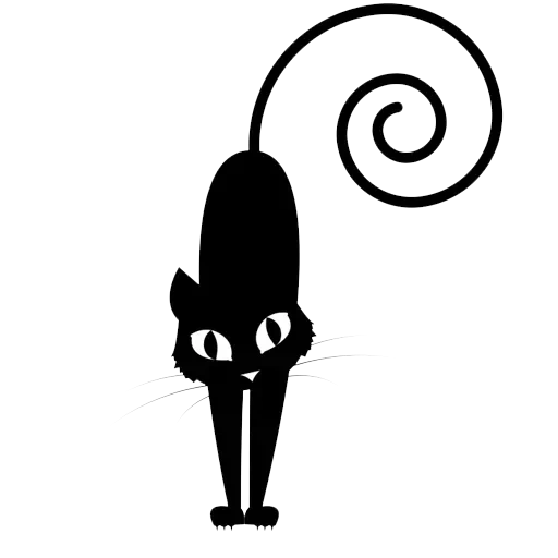 кот силуэт, кошка силуэт, черный кот рисунок, силуэт черной кошки, рисунок черная кошка