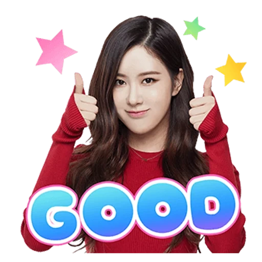 k pop, poudre noire, inscription de l'idole, autocollant blackpink, coréenne fille fait signe de la main pour dire bonjour