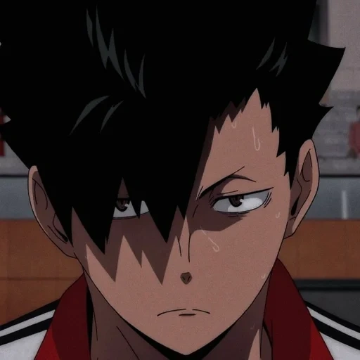 cauda negra, kuroo tetsurou, vôlei anime, personagem de voleibol, rir de voleibol de anime preto