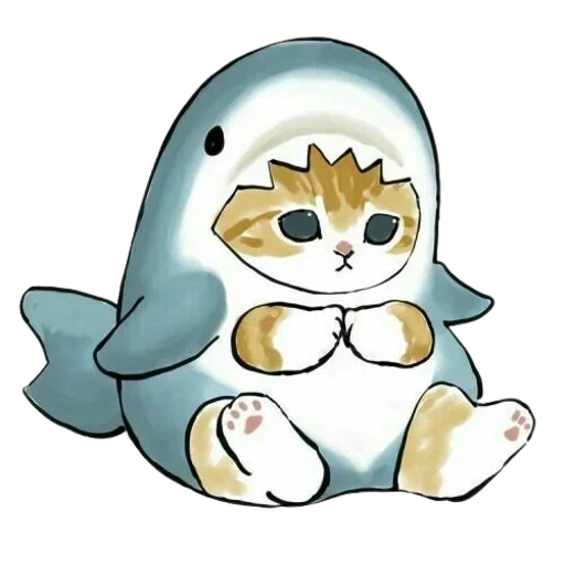 kitty shark, mofu sand cats, desenhos de animais são fofos, desenhos de animais fofos, animais são desenhos fofos