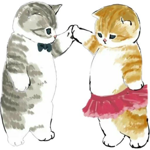 cat, ciao seal, illustrated cat, cute kitten pattern, cute cat pattern