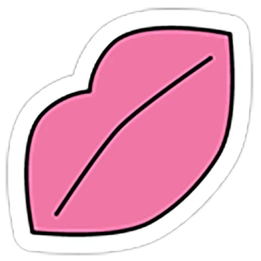 сердце розовое, иконка губы, мультяшное розовое сердце, шаблон губы, листик на розовом иконка