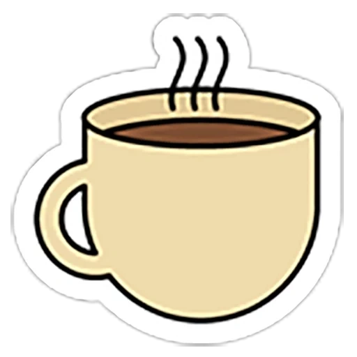 кофе мультяшный, горячий кофе рисунок, кружка с чаем стикер телеграм, мультяшное кофе, чашка кофе
