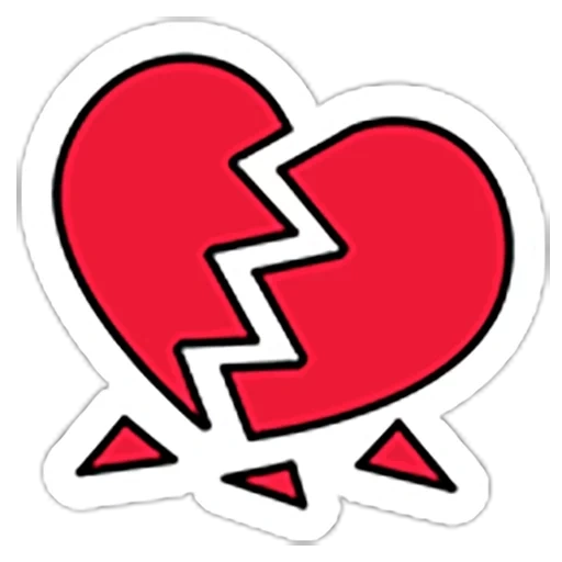 разбитое сердце стикер, разбитое сердце, набор стикеров, сердце иконка, сердце значок