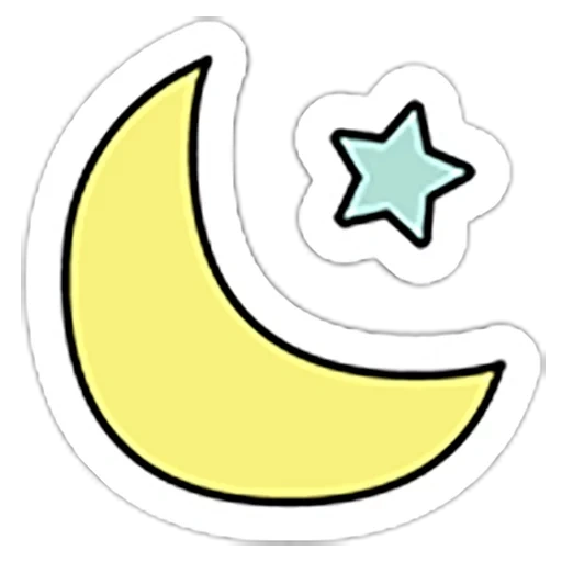 иконка луна, луна звезда, moon star icon, рисунок стикер полумесяц, месяц и звезды